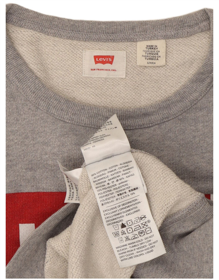 Levi's Herren-Sweatshirt mit Grafik, Größe S, graue Baumwolle
