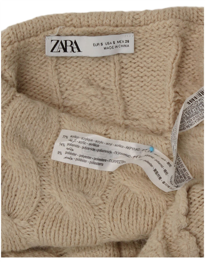 Rollkragenpullover für Damen von Zara, Gr. 10, Größe S, Beige