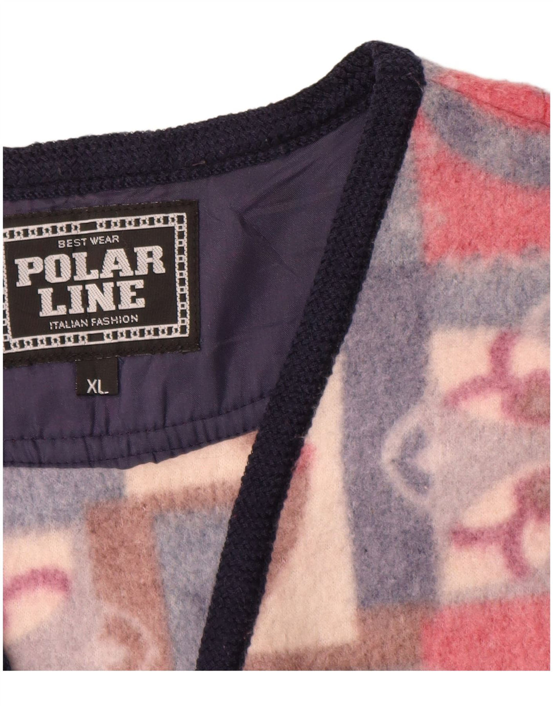 VINTAGE Herren-Fleeceweste UK 42 XL Mehrfarbiges Fair-Isle-Polyester