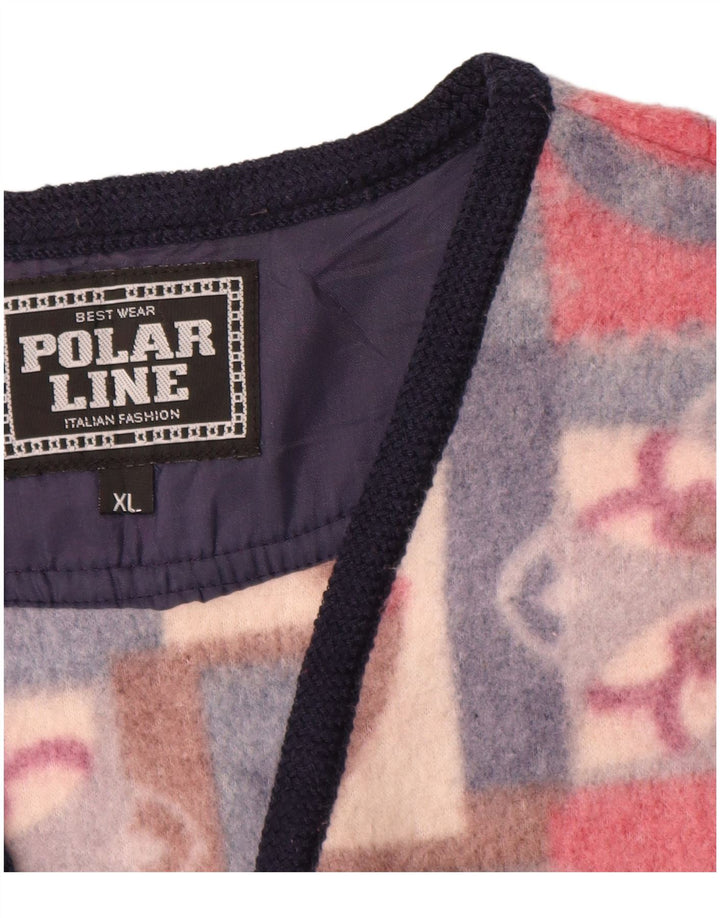 VINTAGE Herren-Fleeceweste UK 42 XL Mehrfarbiges Fair-Isle-Polyester