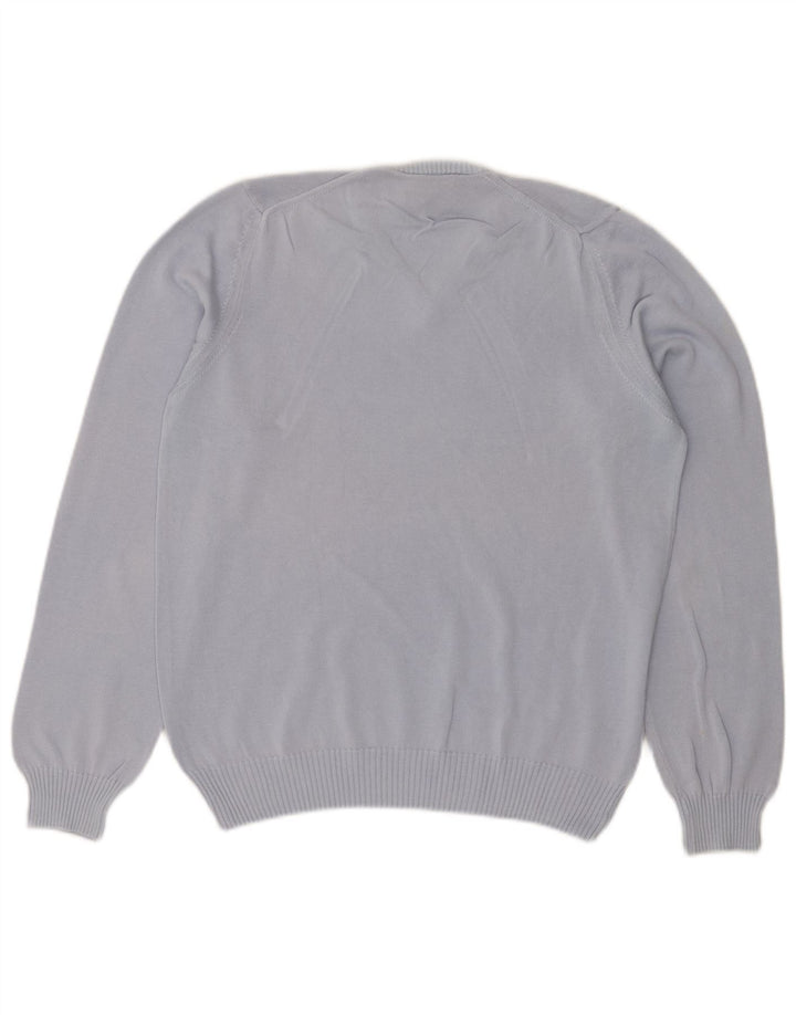 Brooksfield Damen-Pullover mit V-Ausschnitt IT 48 XL Blaue Baumwolle