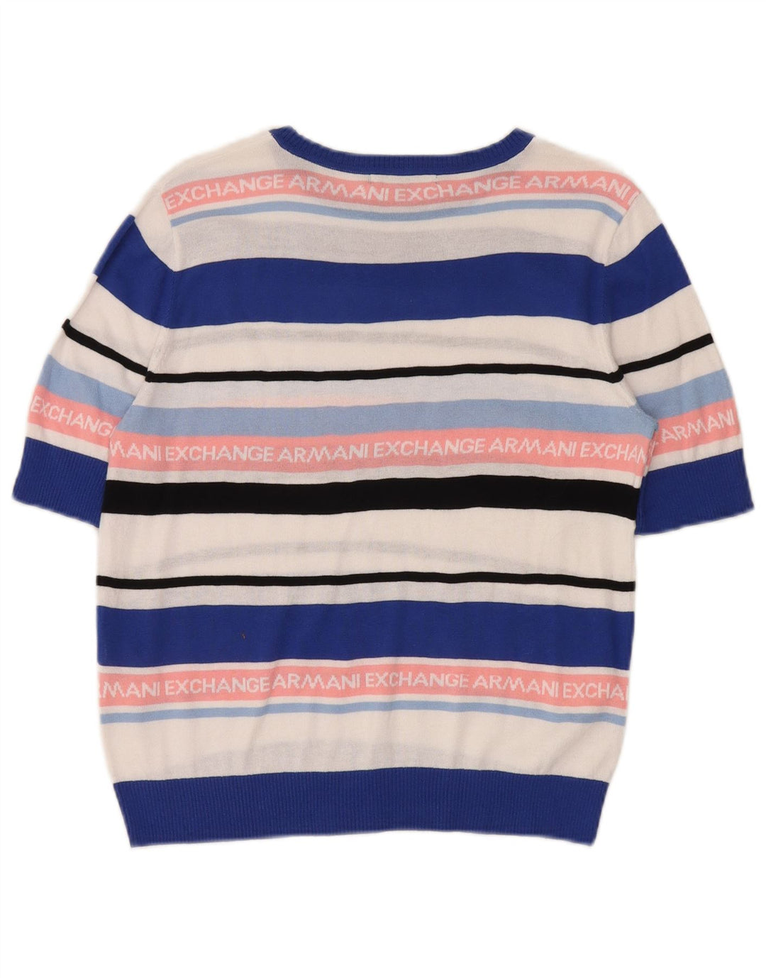 Armani Exchange Damen Pullover mit grafischem U-Boot-Ausschnitt, UK 14, Medium Multic