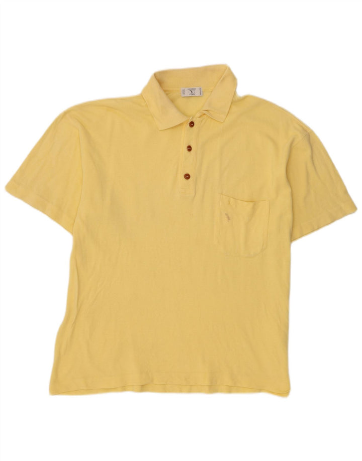 Valentino Herren-Poloshirt, groß, gelbe Baumwolle
