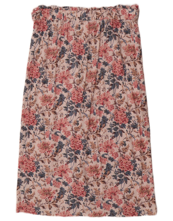 Oasis Damen Midirock UK 14 Medium W30 Mehrfarbige Viskose mit Blumenmuster