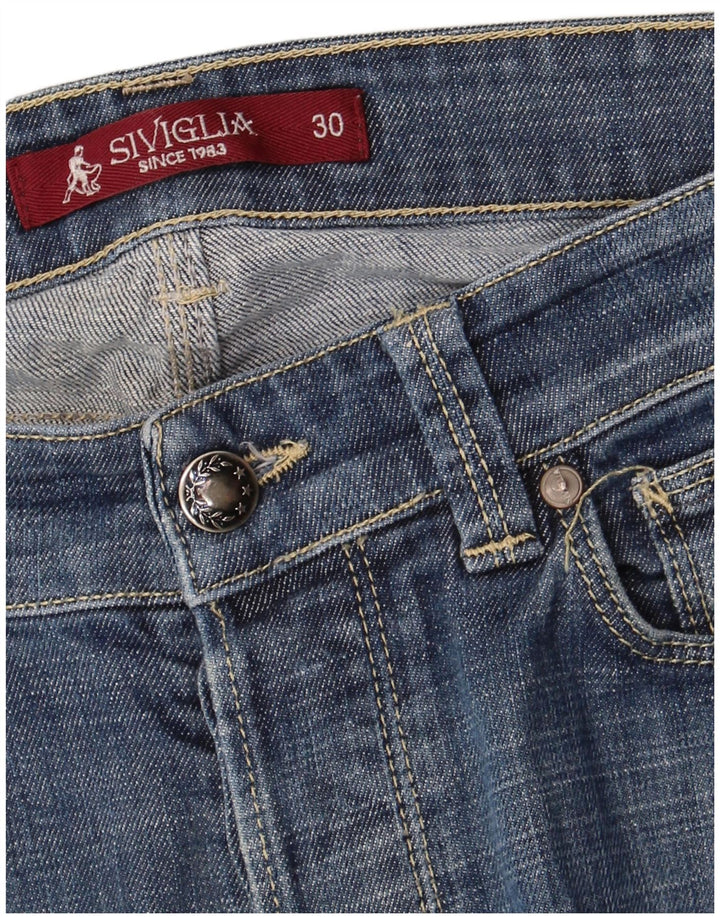 SIVIGLIA Damen Slim Jeans W30 L32 Blaue Baumwolle