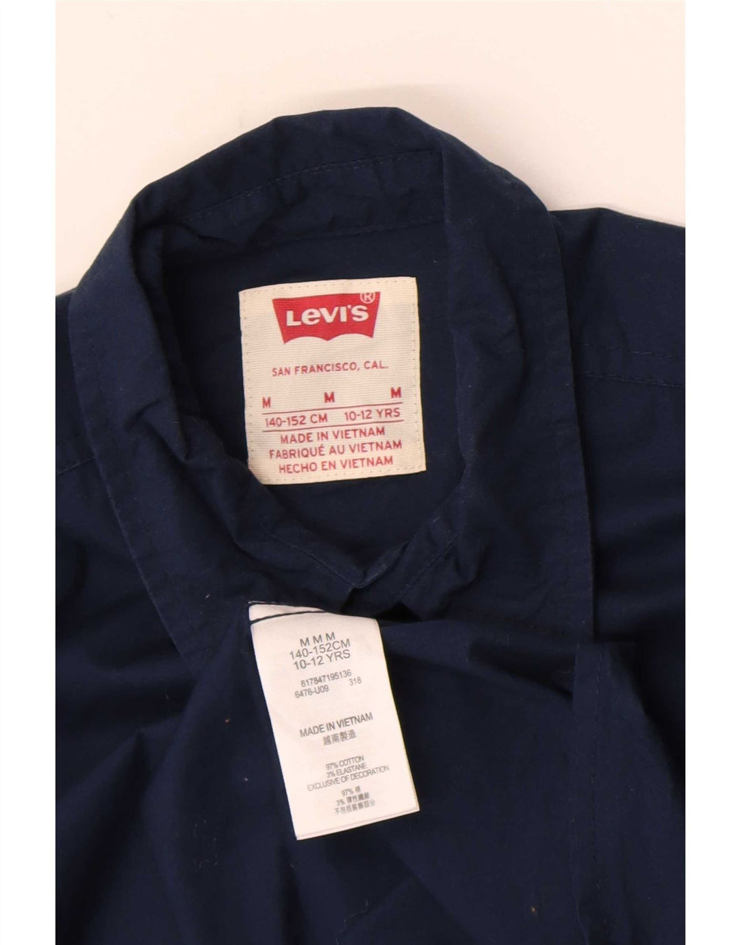 Levi's-Hemd für Jungen, 10–11 Jahre, mittelgroß, marineblau, Baumwolle