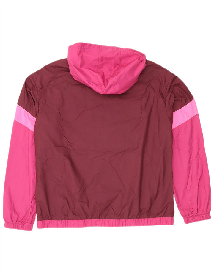PUMA Damen Übergroße Kapuzen-Regenjacke UK 10 Small Pink Colourblock