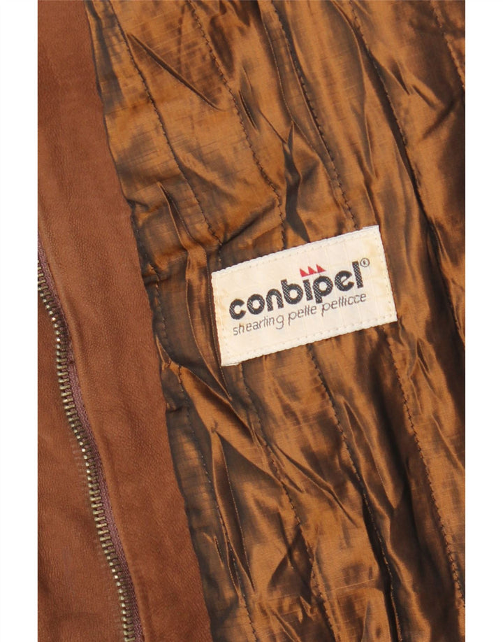 Conbipel Damen Lederjacke UK 14 Großes braunes Leder