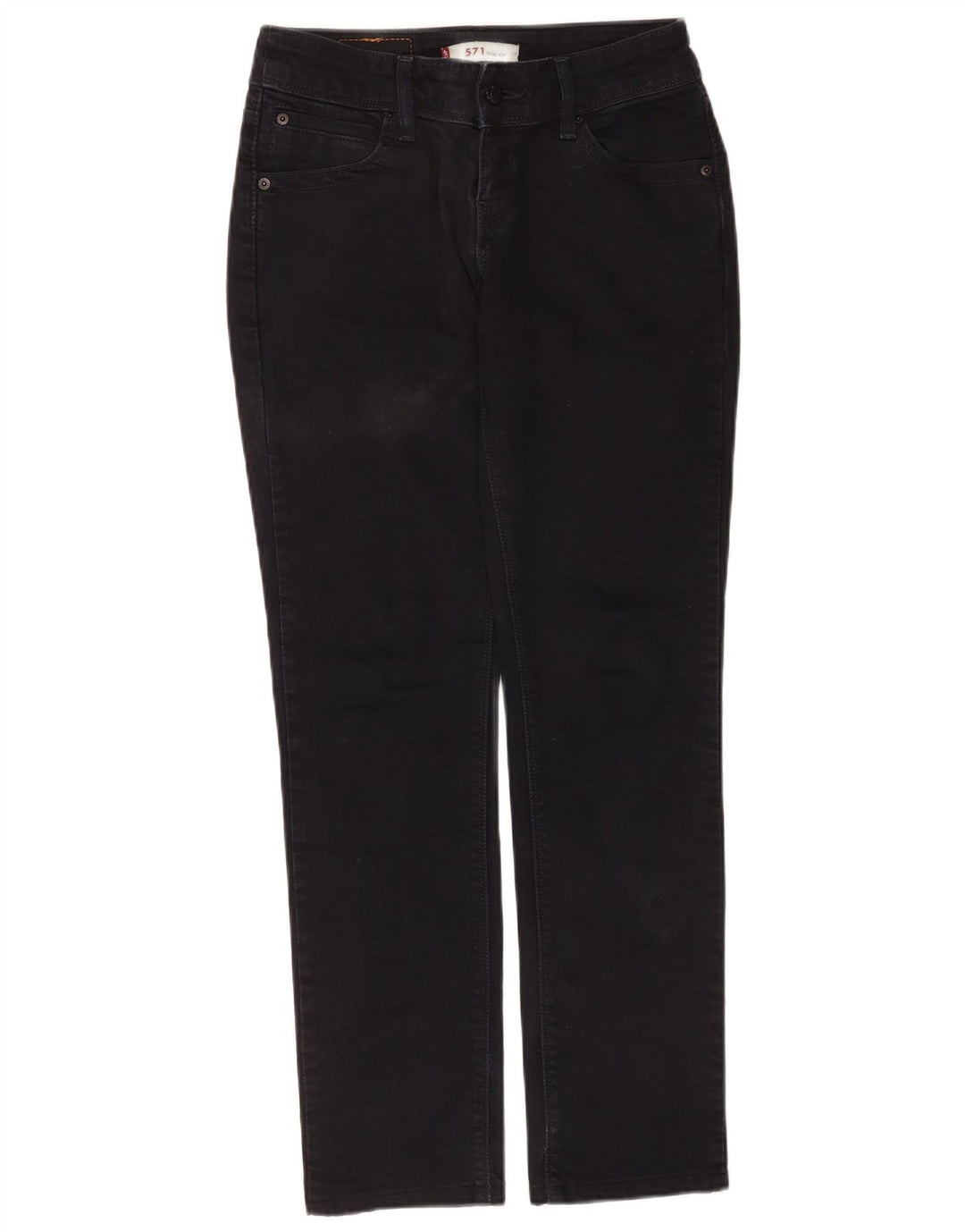 Levi's Damen 571 Slim Jeans W29 L30 Schwarz Baumwolle