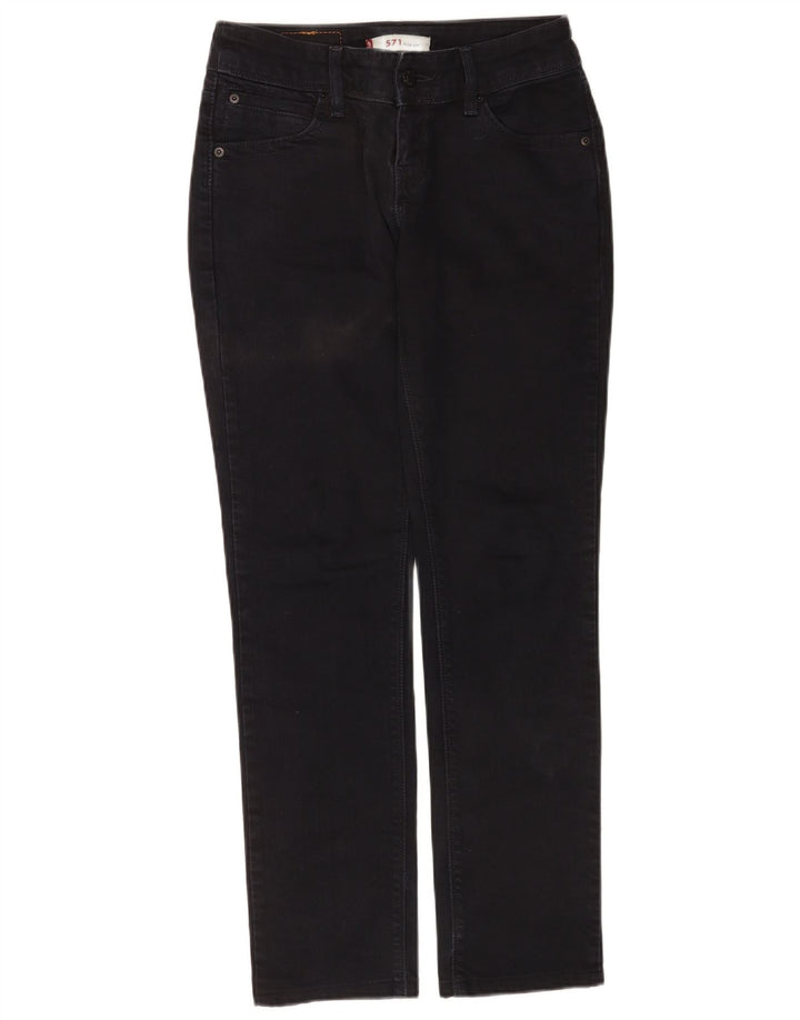 Levi's Damen 571 Slim Jeans W29 L30 Schwarz Baumwolle