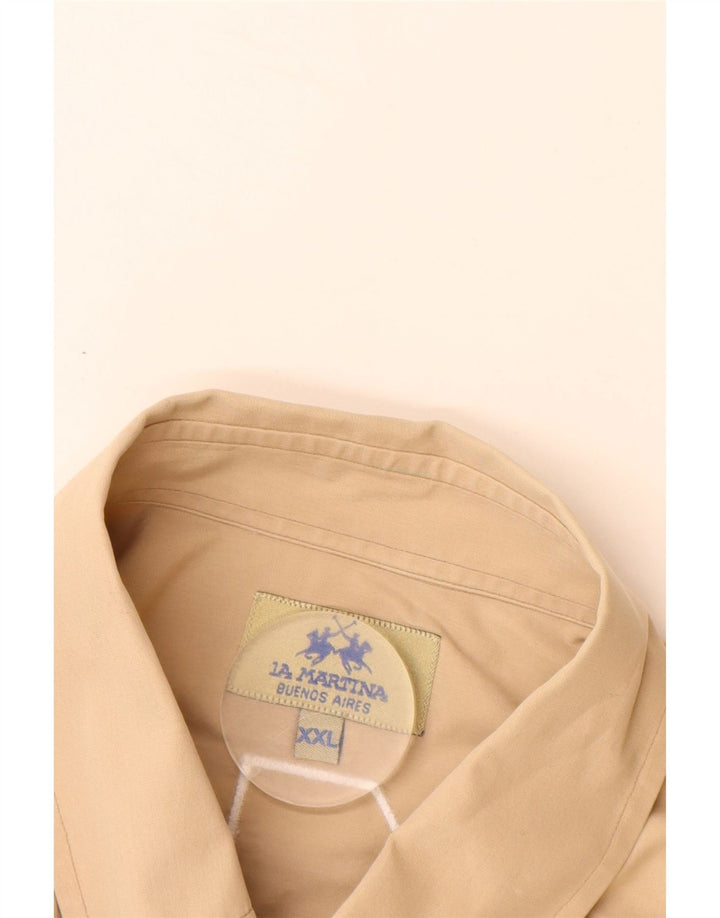 LA MARTINA Herren-Grafikhemd 2XL Beige Baumwolle