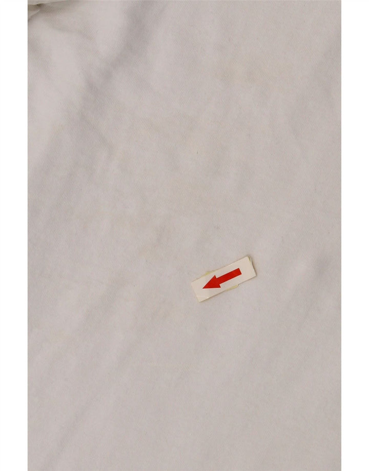 ELLESSE Damen Grafik-T-Shirt-Oberteil UK 14 Mittelweiße Baumwolle