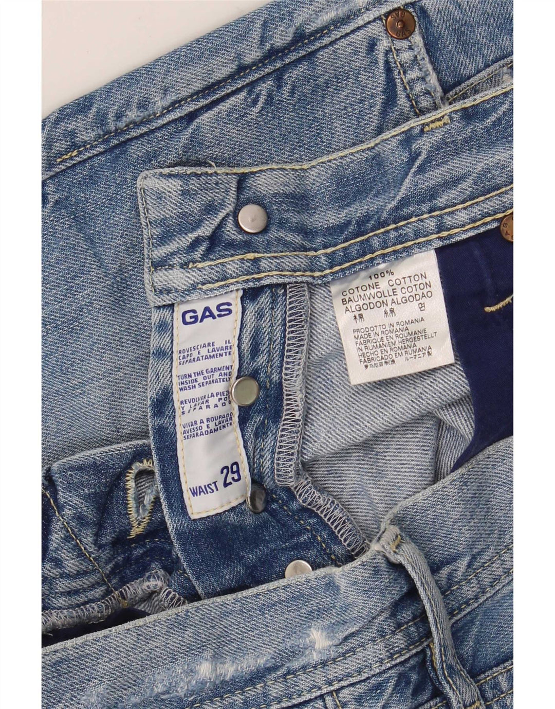 Gas Damen Jeansshorts W29 mittelblaue Baumwolle