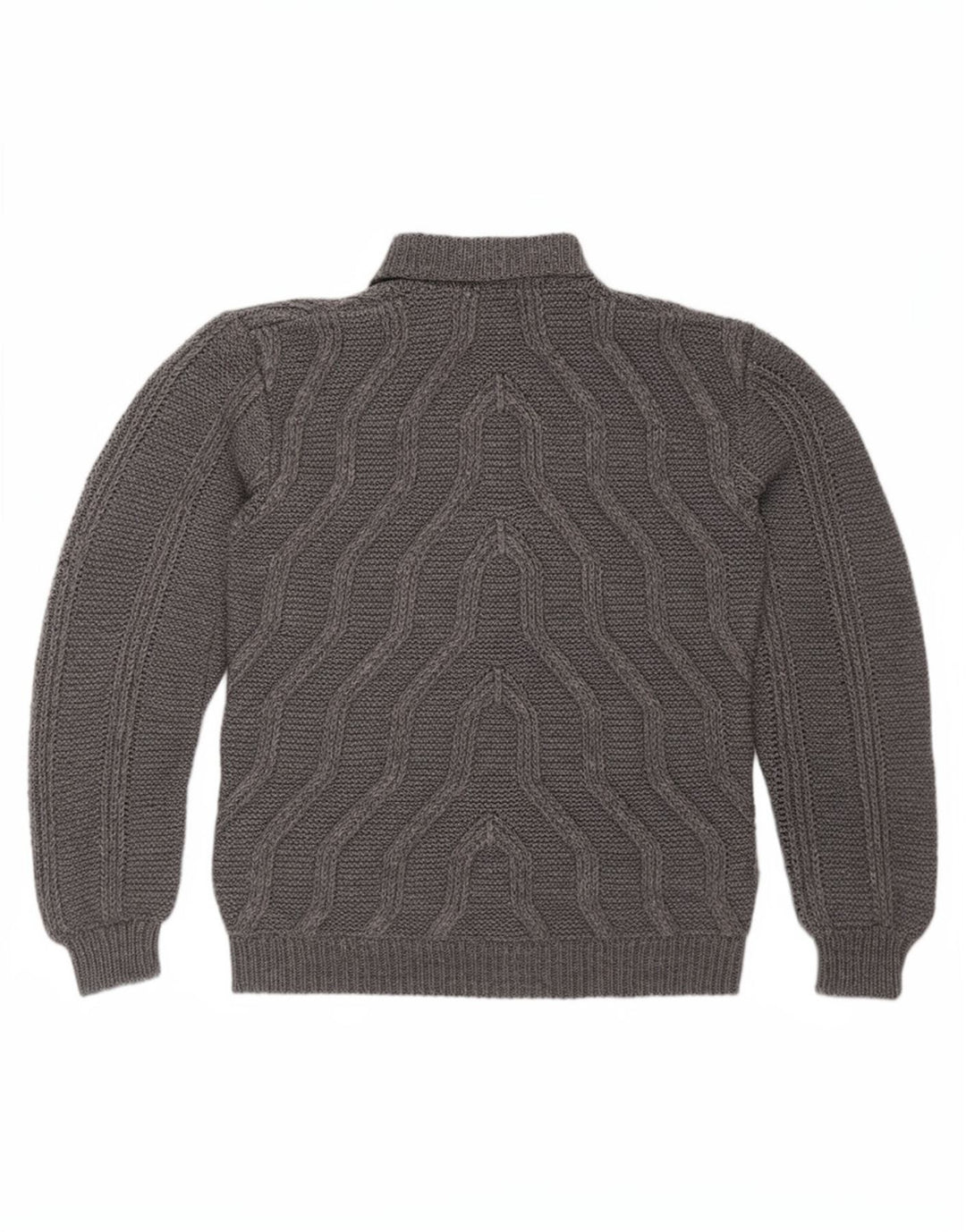Vintage Herren Rollkragenpullover Pullover mittelgrau geometrisch