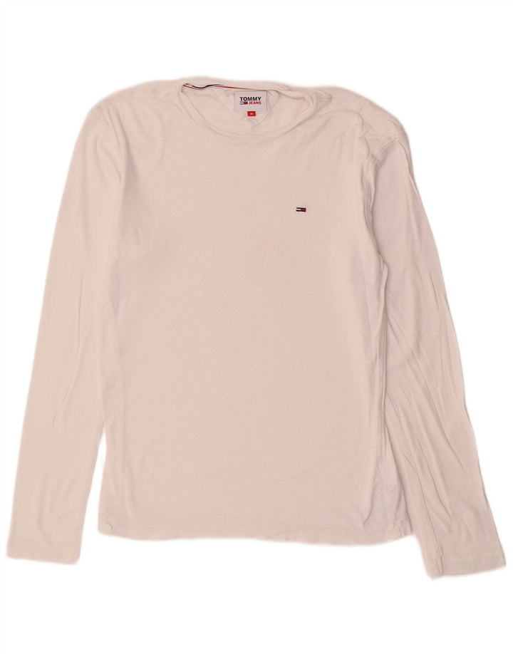 Tommy Hilfiger Herren-Top, langärmelig, mittelweiße Baumwolle