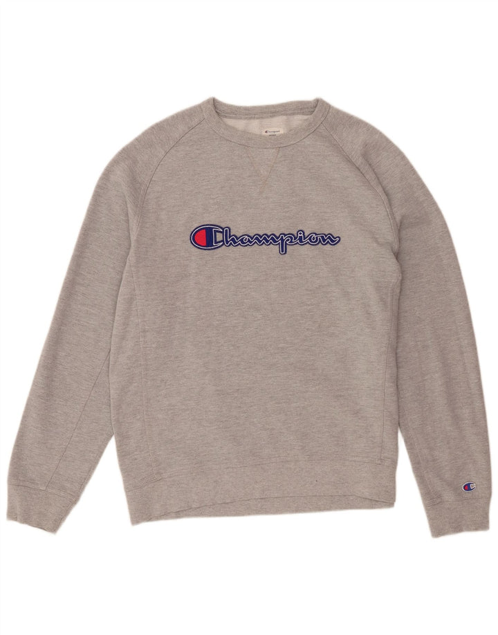 Champion Herren Grafik-Sweatshirt-Pullover XL aus grauer Baumwolle