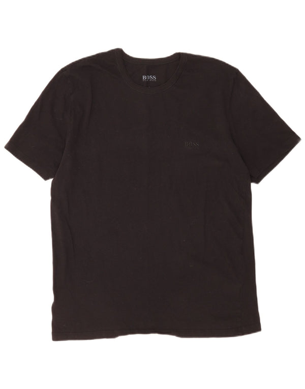 Hugo Boss Mens T-Shirt Top Large Black Cotton