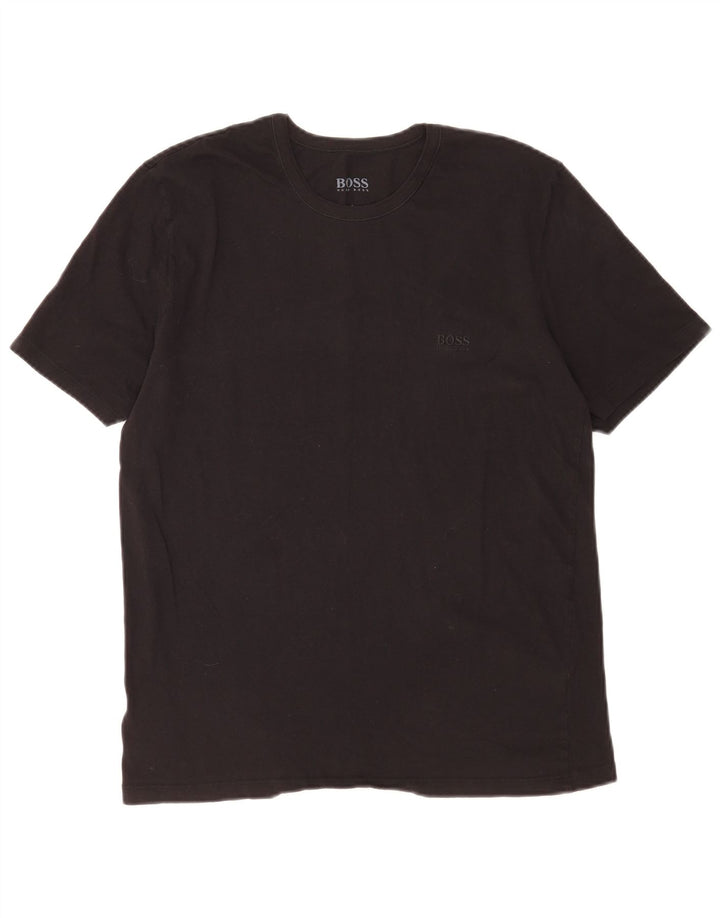 Hugo Boss Herren T-Shirt Top Large Schwarz Baumwolle