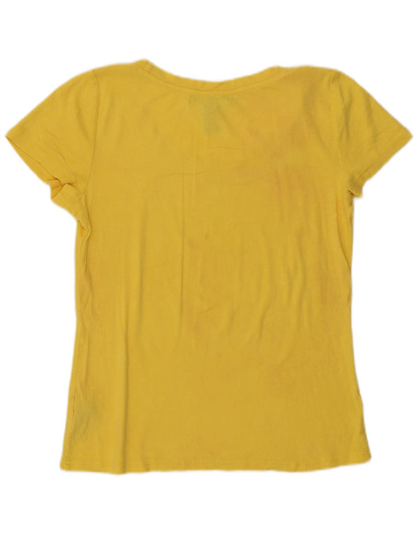 Ralph Lauren Damen T-Shirt Top UK 12 Mittelgelbe Baumwolle