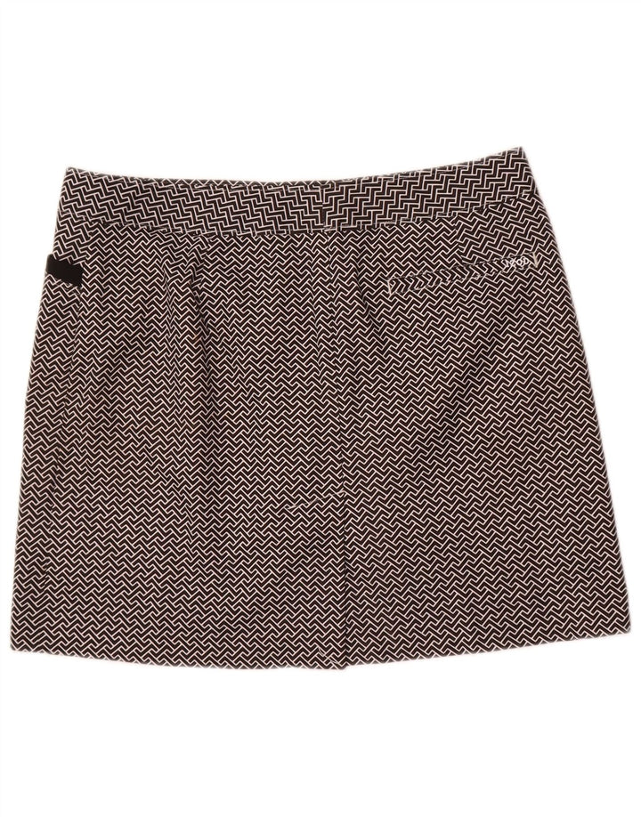 Izod Womens Golf Minirock US 8 Medium W32 Schwarzes geometrisches Polyester