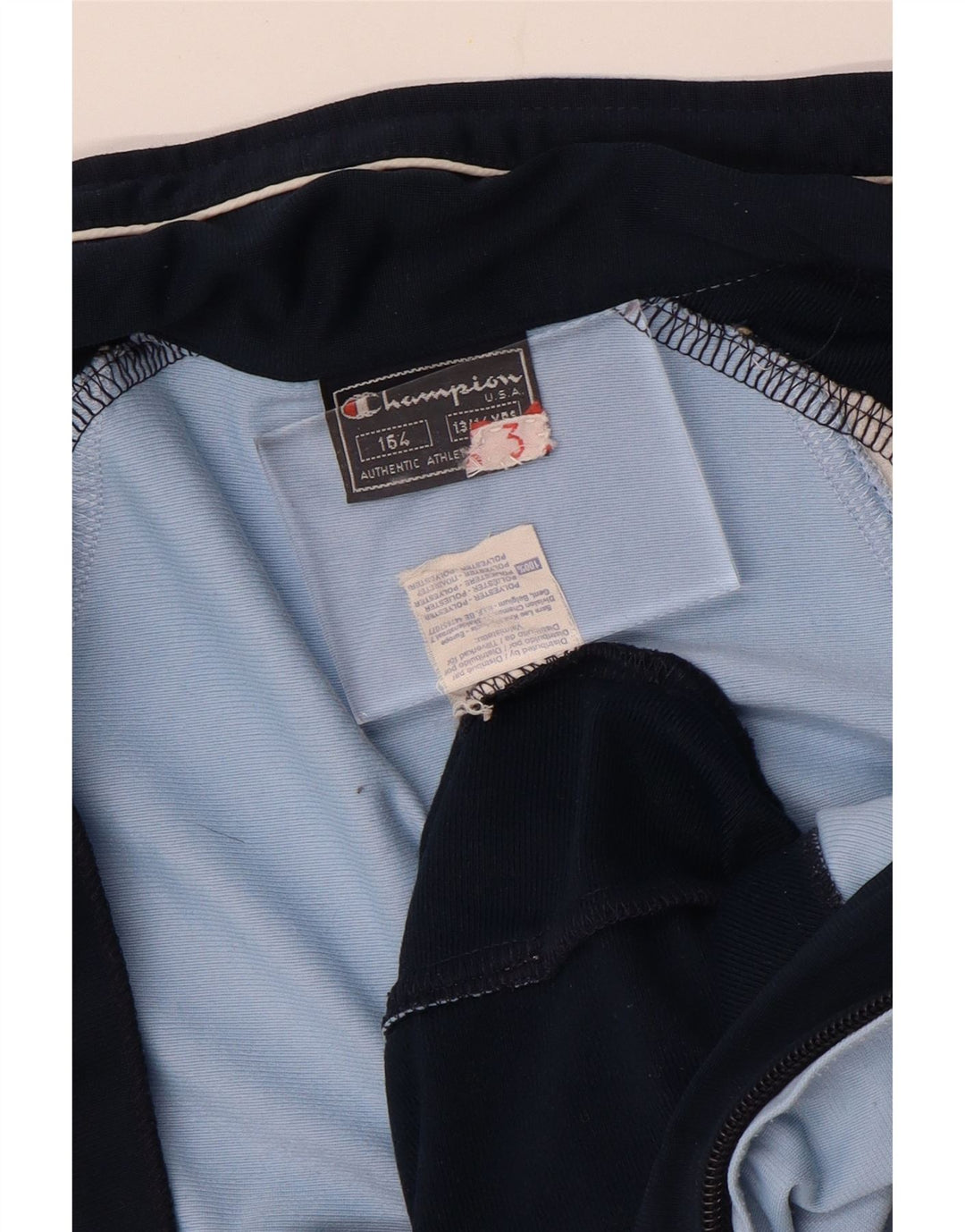 CHAMPION Jungen-Trainingsanzug-Top-Jacke, 13–14 Jahre, blaues Farbblock-Polyester