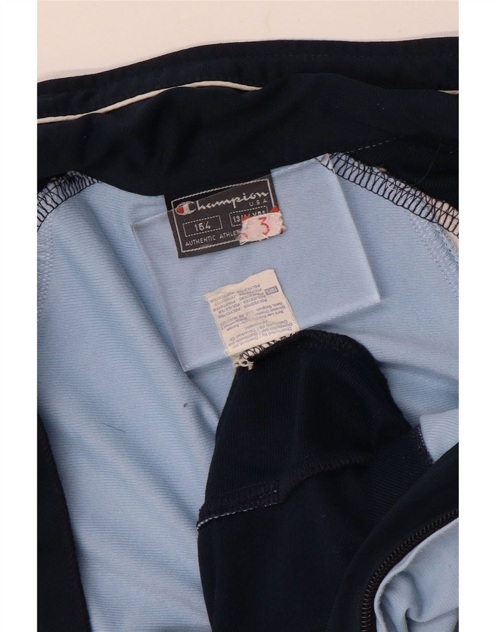 CHAMPION Jungen-Trainingsanzug-Top-Jacke, 13–14 Jahre, blaues Farbblock-Polyester