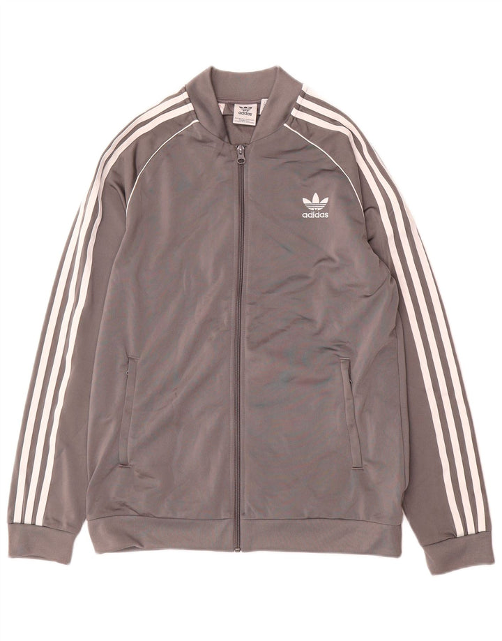 Adidas Jungen Trainingsanzug Top Jacke 15-16 Jahre Grau Polyester