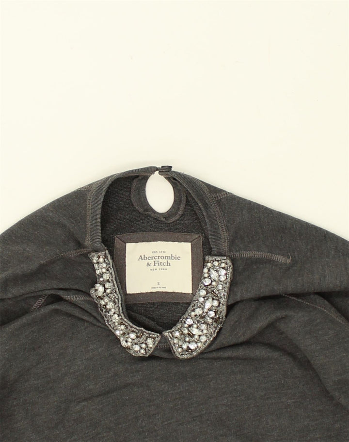 ABERCROMBIE & FITCH Womens New York Sweatshirt Jumper UK 10 Small Grey | Vintage Abercrombie & Fitch | Thrift | Second-Hand Abercrombie & Fitch | Used Clothing | Messina Hembry 
