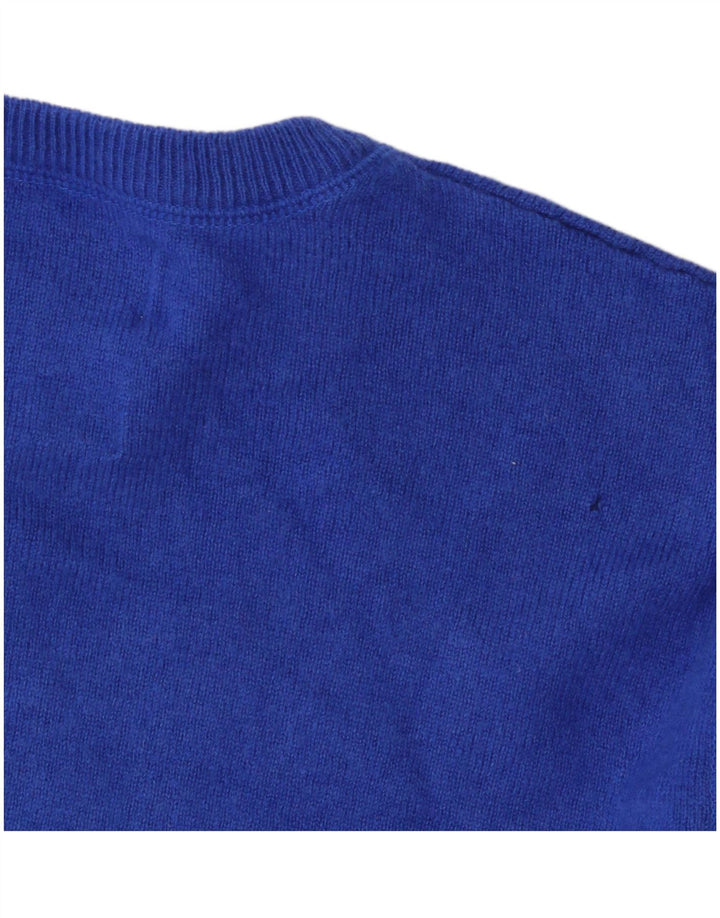 Marks & Spencer Herren-Pullover mit Rundhalsausschnitt, Größe L, aus blauer Wolle