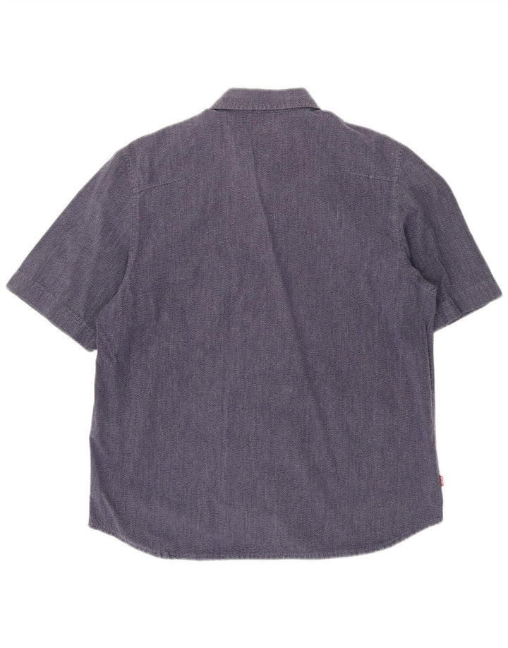 LEVI'S Mens Short Sleeve Shirt Large Blue Cotton