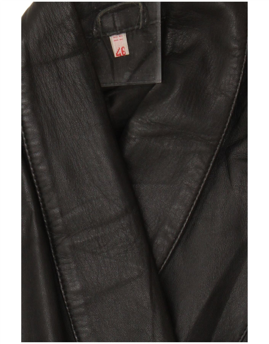 Vintage Damen Übergroße Lederjacke EU 46 XL Schwarz