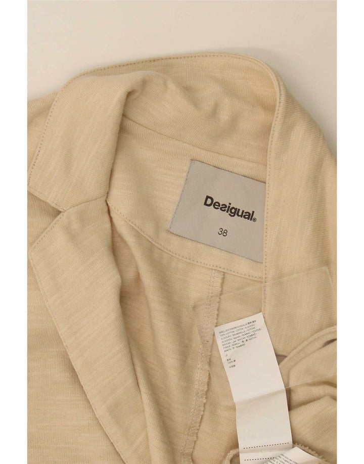 Desigual Womens Open Blazer Jacke EU 38 Mittelbeige gefleckte Baumwolle