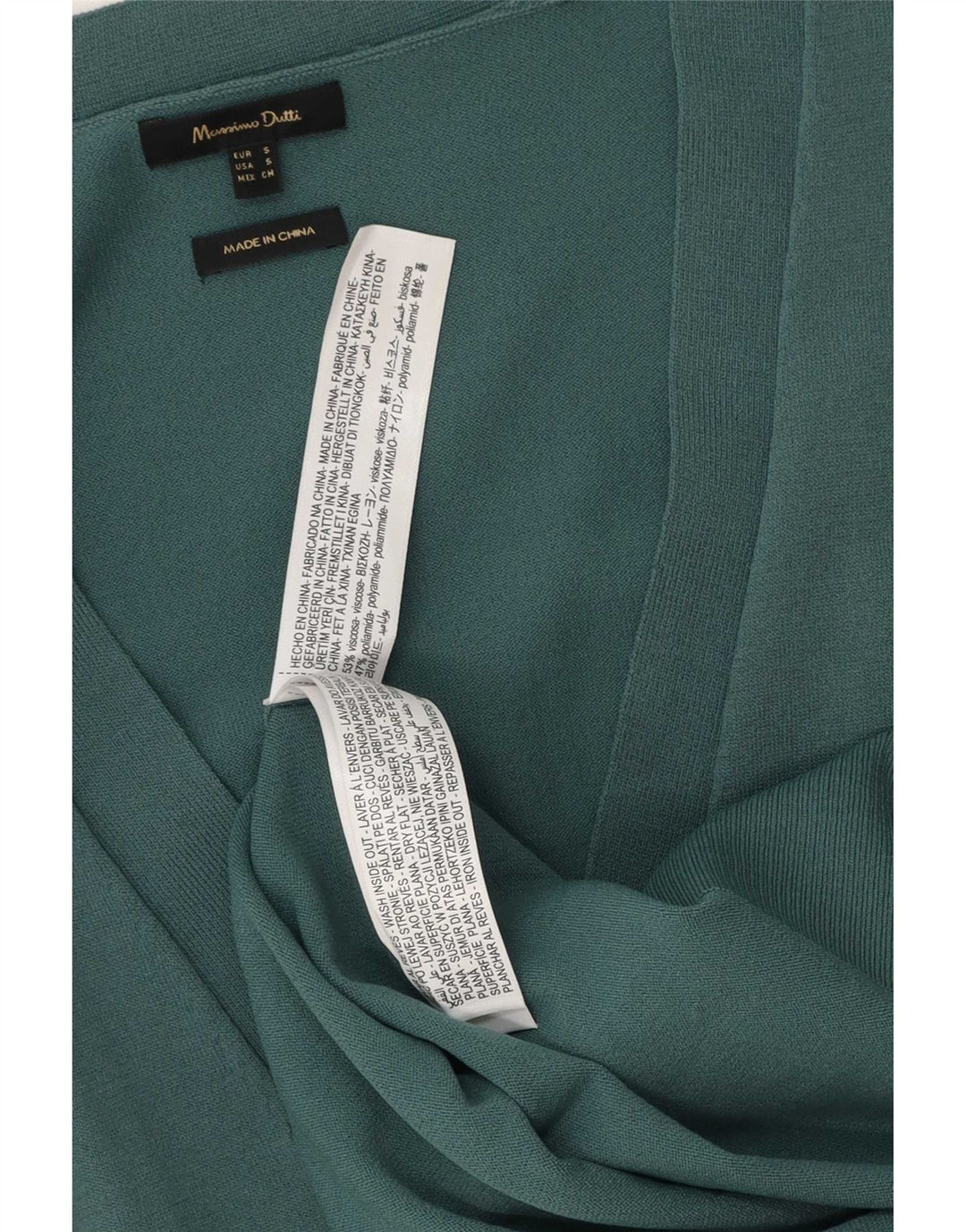 Massimo Dutti Damen-Strickjacke in Übergröße, Gr. 10, Größe S, grüne Viskose