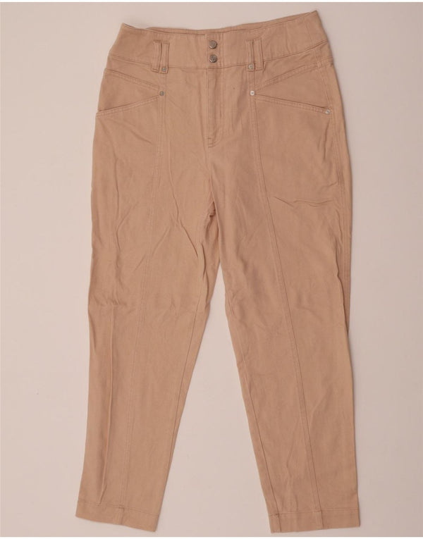 Reiss Damen Tapered Casual Hose UK 12 Medium W32 L28 Beige Baumwolle
