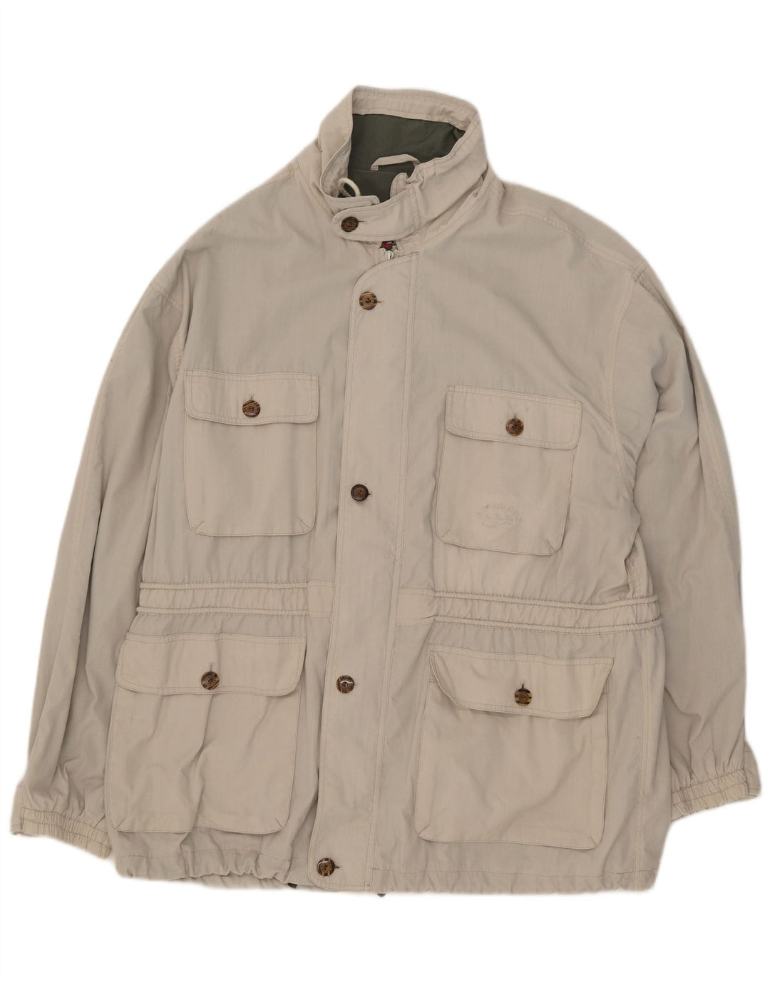 Vintage Herren Utility Jacke UK 40 Large Beige Polyester