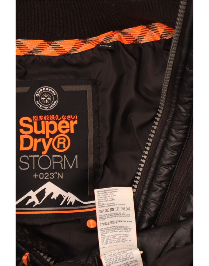 SUPERDRY Wattierte Herrenjacke mit Kapuze, UK 42, XL, Schwarz, Colourblock-Polyester