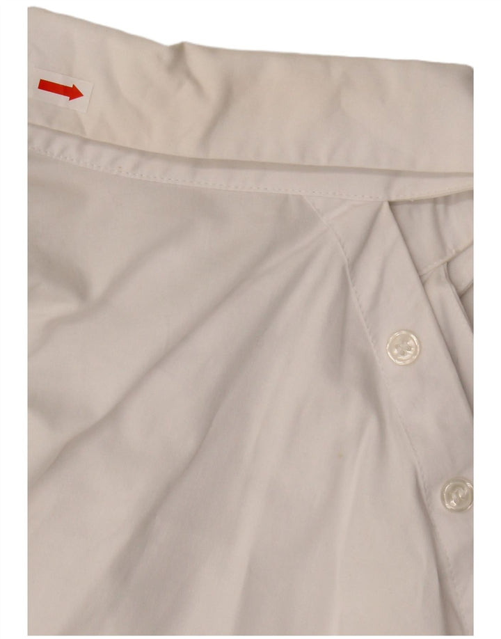 Übergroße Crop-Shirt-Bluse von Zara für Damen, UK 10, Größe S, weiße Baumwolle