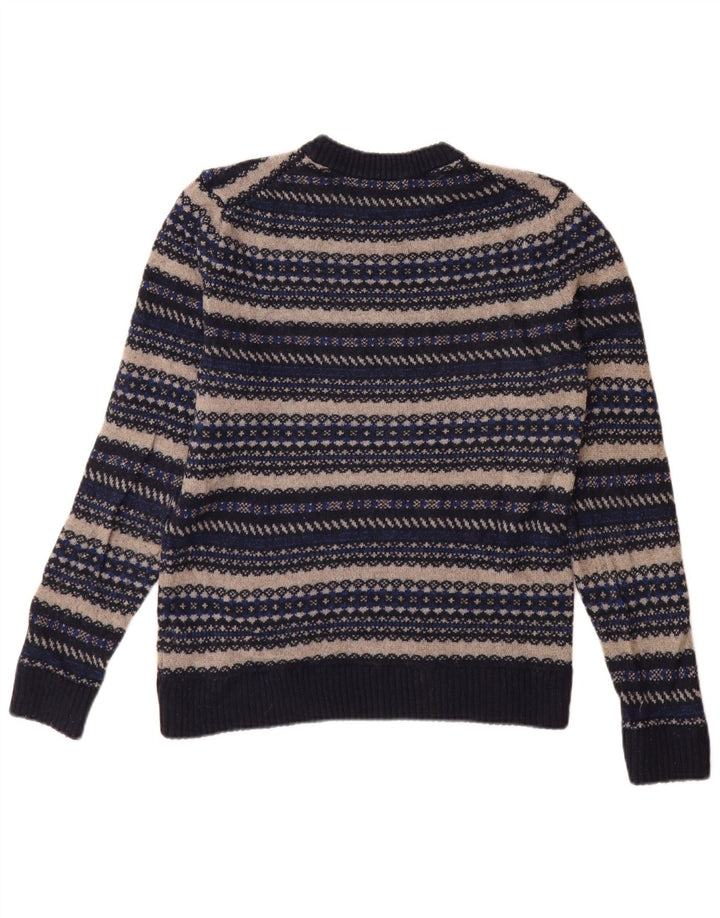 Marks & Spencer Herren-Pullover mit Rundhalsausschnitt, Größe S, Marineblau gestreift