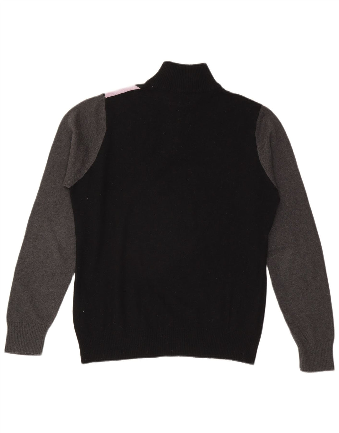Sergio Tacchini Herren-Pullover mit Reißverschluss am Hals, Mittelschwarz, Argyle/Diamant