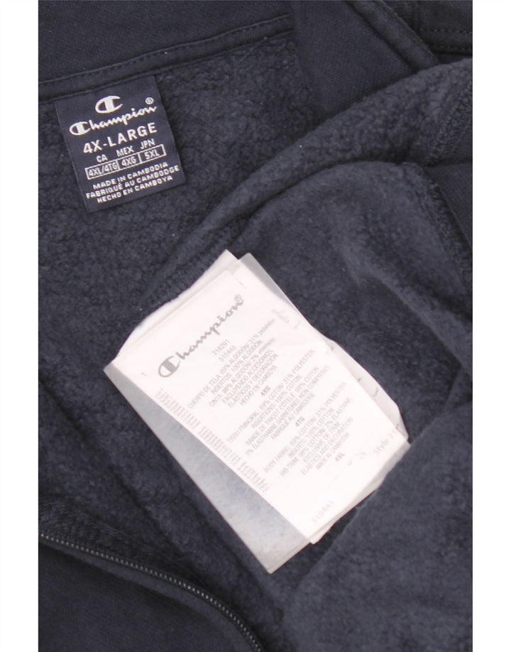 CHAMPION Herren-Sweatshirt mit Reißverschluss am Hals, 4XL, Marineblau, Baumwolle