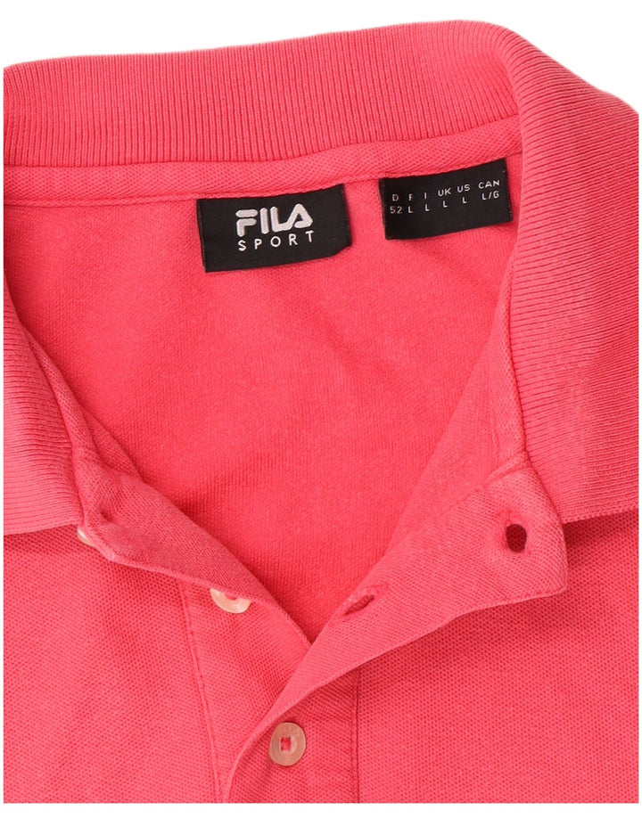 Fila Herren-Poloshirt, groß, rosa, Baumwolle