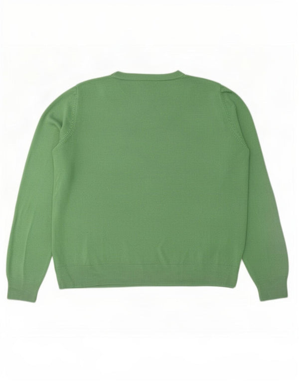 Marks & Spencer Damen-Pullover mit Rundhalsausschnitt, UK 22 3XL, grünes Acryl