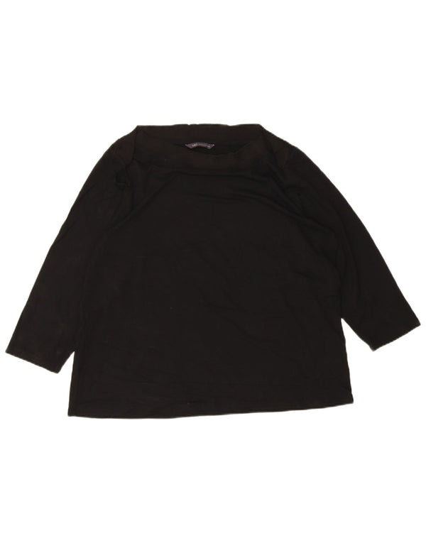 Marks & Spencer Damen Top 3/4 Ärmel UK 18 XL Schwarz Viskose
