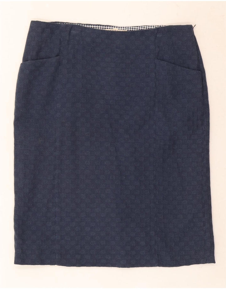 Gerader Rock für Damen von White Stuff UK 12 Medium W32 Marineblau Geometrisch