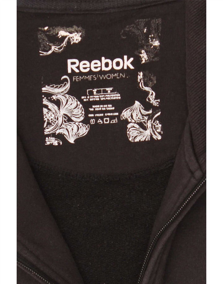 Reebok Damen-Trainingsanzugoberteil, UK-Größe 12, mittelschwarz, Baumwolle