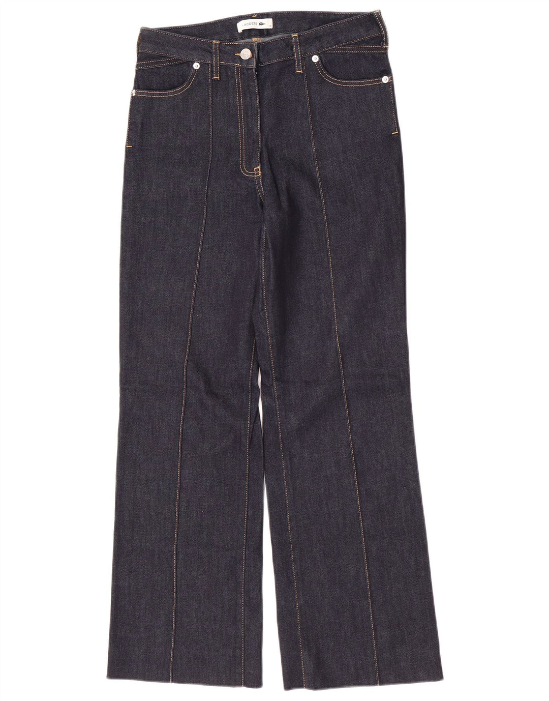 Lacoste Damen Bootcut-Jeans, Größe 36, klein, W28, L29, marineblaue Baumwolle