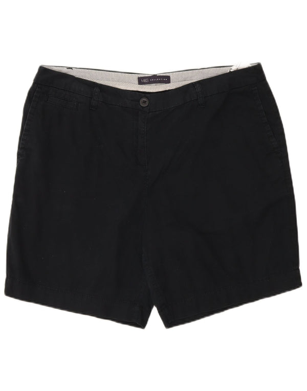Marks & Spencer Damen Chinoshorts UK 14 Large W34 Schwarze Baumwolle
