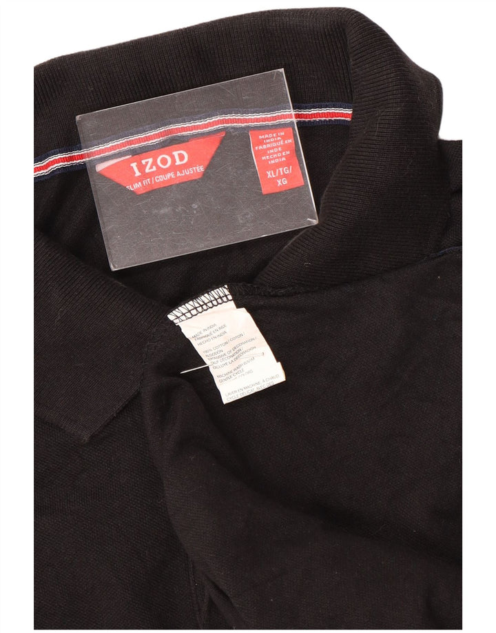 IZOD Herren Slim Fit Poloshirt XL Schwarz Baumwolle