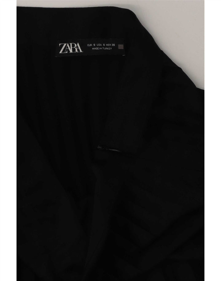 Zara Damen Faltenrock in A-Linie, Größe S, W26, Schwarz