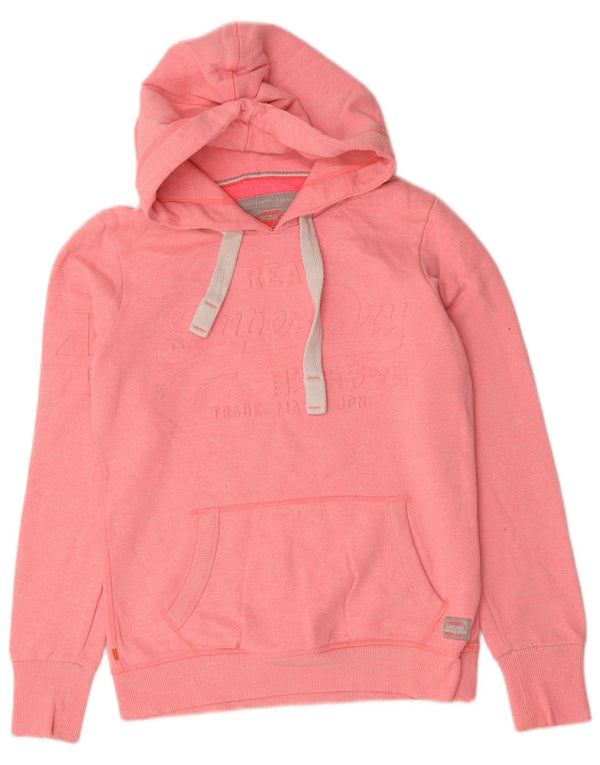 Superdry Damen-Kapuzenpullover mit Grafik, Gr. 10, Größe S, Rosa, Baumwolle